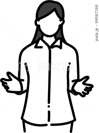 説明する女性シルエット 99087266