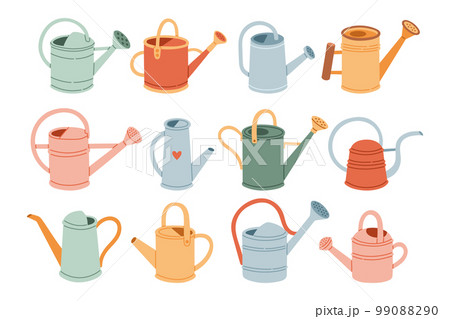 Watering Can Spring Set. Scrapbook design elements in vector 99088290