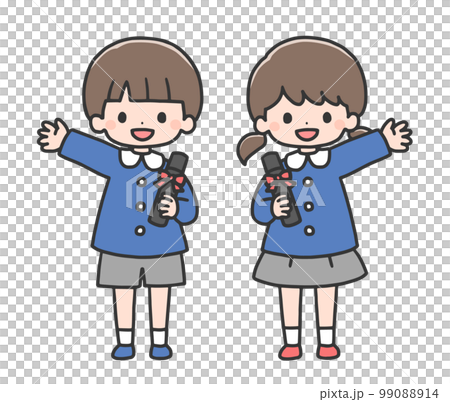 卒園式の男の子と女の子 卒園式の男の子と女の子 99088914