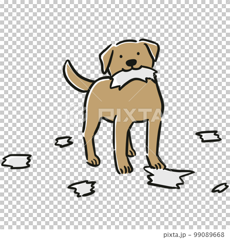 イタズラをする犬のイラスト 99089668