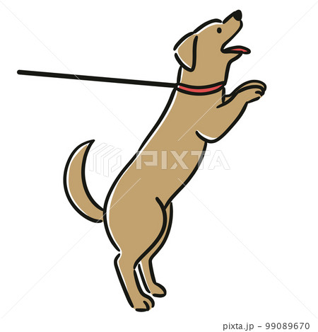 飛びかかる犬のイラスト 99089670