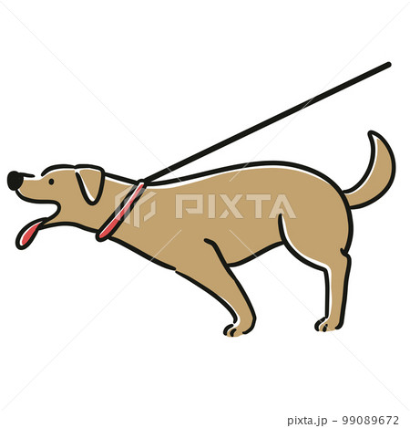 ひっぱる犬のイラスト 99089672