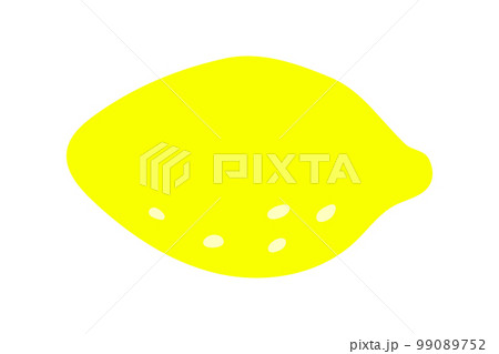 Yellow lemon doodle flat illustration on white background. Vector graphics design 99089752