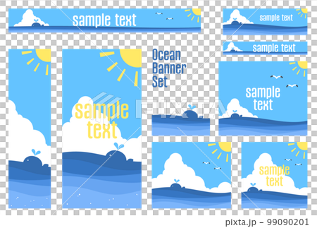 Banner set _ sea and whale 99090201