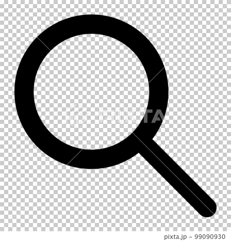 シンプルな線画の虫眼鏡のアイコン 99090930