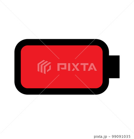 Battery dead icon line isolated on white background. Black flat thin icon on modern outline style. Linear symbol and editable stroke. Simple and pixel perfect stroke vector illustration. 99091035