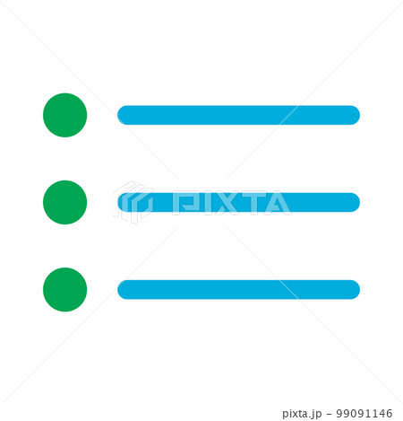 List icon line isolated on white background. Black flat thin icon on modern outline style. Linear symbol and editable stroke. Simple and pixel perfect stroke vector illustration. 99091146