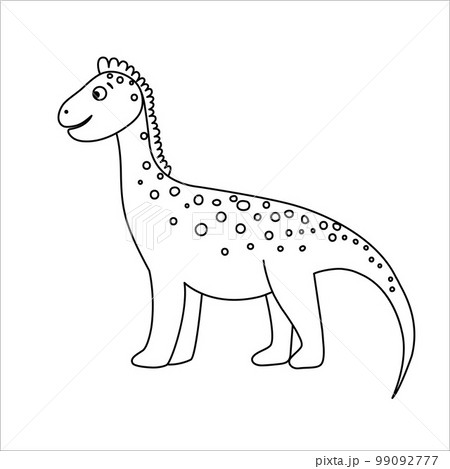 Vector black and white dinosaur icon isolated on white background. Dino outline drawing. Cute prehistorical picture for kids. Vector black and white dinosaur icon isolated on white background. Dino outline drawing. Cute prehistorical picture for kids. 99092777