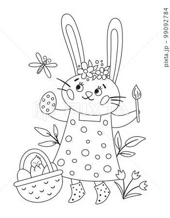 Easter yoga bunny. stock illustration. Illustration of drawing - 90104217