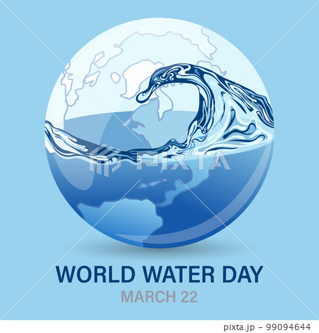 World Water Day, 3d planet with water splash. Ecological concept. Banner, poster, postcard, vector World Water Day, 3d planet with water splash. Ecological concept. Banner, poster, postcard, vector 99094644