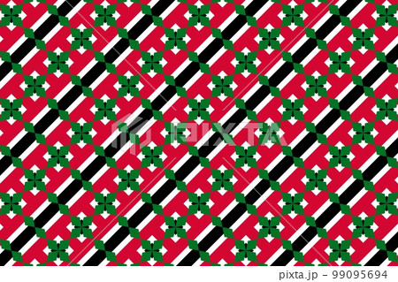Geometric pattern in the colors of the national flag of Sudan. The colors of Sudan. Geometric pattern in the colors of the national flag of Sudan. The colors of Sudan. 99095694