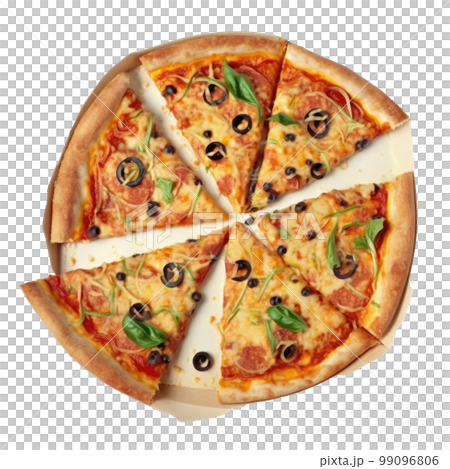 Hot Italian Pizza Isolated Illustration Generative AI Hot Italian Pizza Isolated Illustration Generative AI 99096806