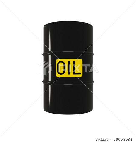 black oil drum metal barrel on white background 3d rendering 99098932