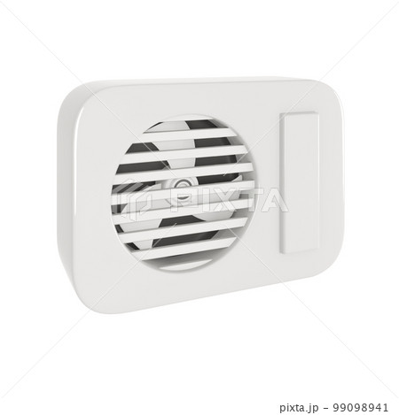 white air conditioner front view on white background 3d rendering 99098941