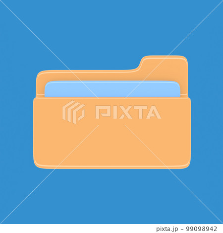 desktop interface folder isolated om blue background simple ui 3d rendering 99098942