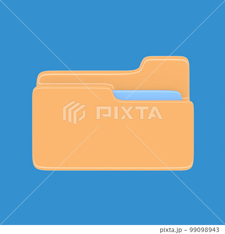 desktop interface folder isolated on blue background simple ui 3d rendering 99098943