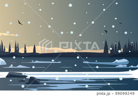 Vector illustration. Flat winter landscape. Simple snowy backgrounds. Snowdrifts. Snowy weather. Winter season. Panoramic wallpapers. Vector illustration. Flat winter landscape. Simple snowy backgrounds. Snowdrifts. Snowy weather. Winter season. Panoramic wallpapers. 99099249