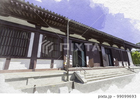 水彩画風 興福寺 興福寺国宝館 奈良県奈良市 水彩画風 興福寺 興福寺国宝館 奈良県奈良市 99099693