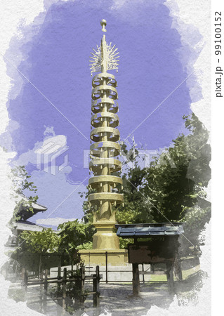 水彩画風 東大寺 相輪 奈良県奈良市 水彩画風 東大寺 相輪 奈良県奈良市 99100152