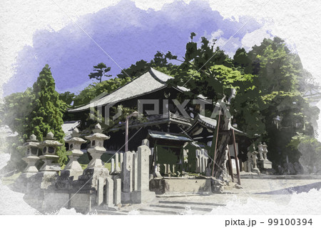 水彩画風　東大寺　二月堂　奈良県奈良市 99100394