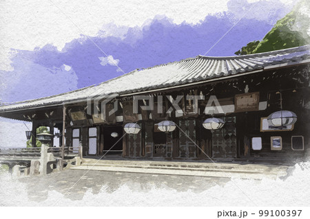 水彩画風　東大寺　二月堂　奈良県奈良市 99100397