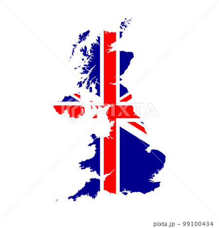 map of great britain with its flag colors, vector eps format 99100434
