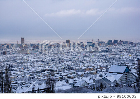 市道三本木線展望台から見る冬の山形 市道三本木線展望台から見る冬の山形 99100605