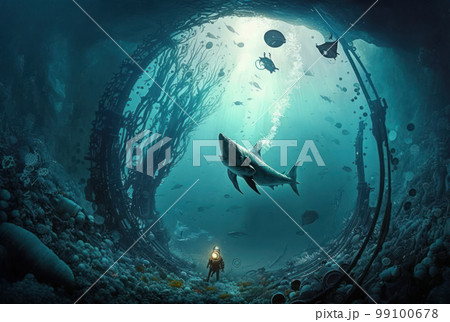 Under water world wildlife animals beautiful background. World water day concept. Under water world wildlife animals beautiful background. World water day concept. 99100678