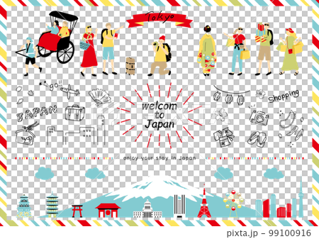 享受日本觀光的外國人 99100916