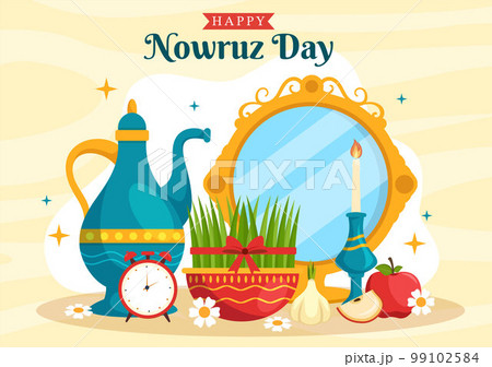 Happy Nowruz Day or Iranian New Year...のイラスト素材 [99102584] - PIXTA