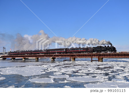 釧網本線　釧路ー東釧路　JR北海道　C11-171＋14系＋スハシ44　SL冬の湿原号 99103115
