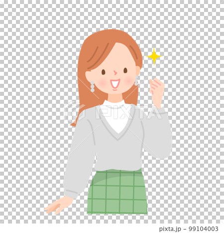 A young woman doing a guts pose with a smile 99104003