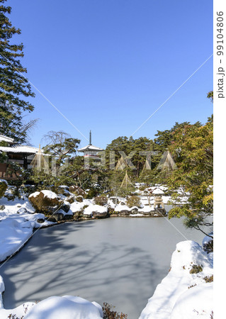 仙台 雪の輪王寺庭園 仙台 雪の輪王寺庭園 99104806