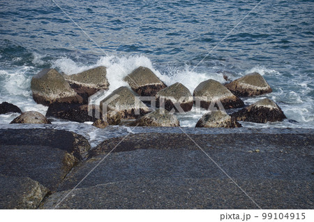 冬の富山県入善町の富山湾沿岸の様子 冬の富山県入善町の富山湾沿岸の様子 99104915