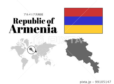 Flag Map of Armenia