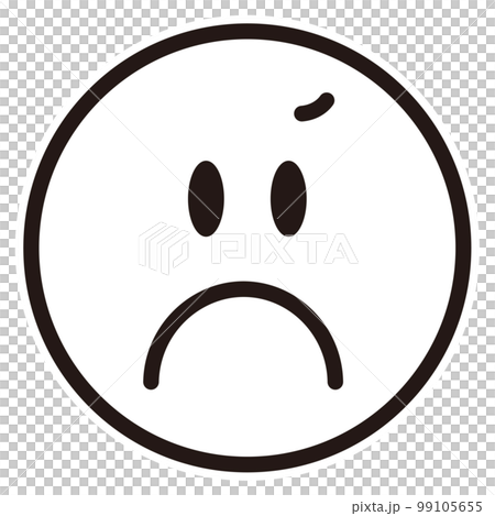 怒っている表情の簡単なイラスト 99105655