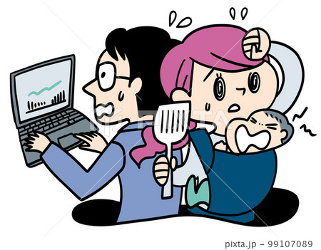 家事も仕事も育児も大変 99107089