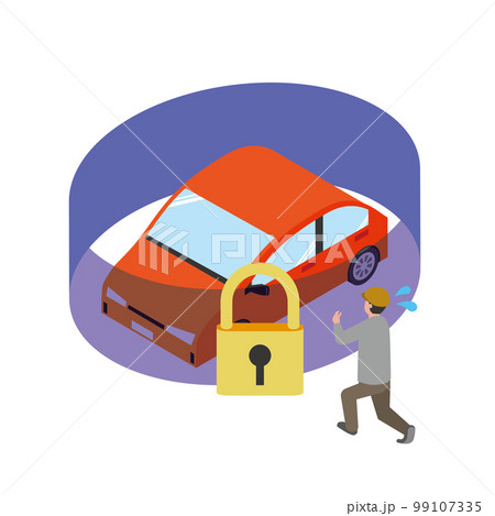 車の盗難防止のイメージイラスト 99107335