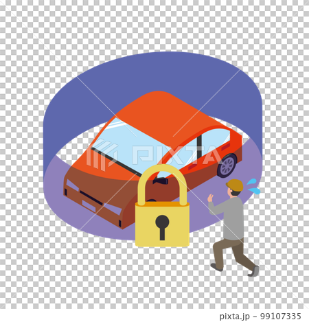 車の盗難防止のイメージイラスト 99107335