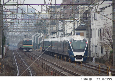 東北本線 土呂駅 サフィール踊り子261系と231系 99107499