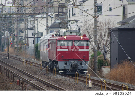 東北本線 土呂駅 EF81とカヤ27 東北本線 土呂駅 EF81とカヤ27 99108024