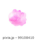 Watercolor pink brush stroke on white. Hand drawn rough spot of paint. 99108410