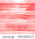 Seamless watercolor illustration background. Pattern with hand drawn red lines on white. Backdrop with stripes. 99108415