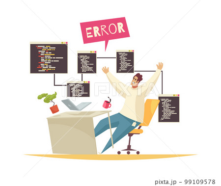 Programmers Error Doodle Compositionのイラスト素材 [99109578] - PIXTA