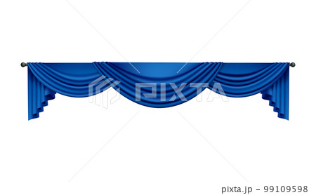 Blue Folded Curtains Composition Blue Folded Curtains Composition 99109598