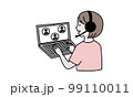 リモート会議をする女の子 99110011