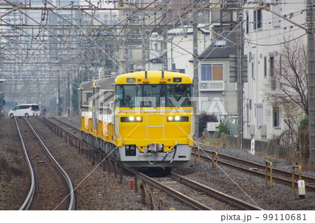 東北本線 土呂駅 新型レール運搬車キヤ195 東北本線 土呂駅 新型レール運搬車キヤ195 99110681