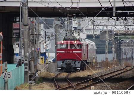東北本線 土呂駅 EF81とカヤ27 東北本線 土呂駅 EF81とカヤ27 99110697
