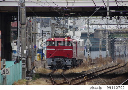 東北本線 土呂駅 EF81とカヤ27 東北本線 土呂駅 EF81とカヤ27 99110702