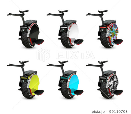 Realistic Colorful Monowheels Set 99110703